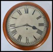 A 19th century Victorian mahogany cased double fusee station clock.  The enamel dial with Roman