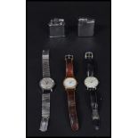 A group of vintage watches and Ronson lighters to include Times watch Sekonda Trident watch and a