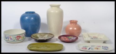 A collection of vintage vintage and retro ceramics to include a tube lined Moorcroft dish and