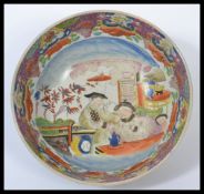 An early 19th century Georgian Mason 's large fruit bowl hand painted in an Oriental pattern with