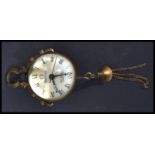 An unusual Roman fish eye ball clock keyless wind movement, the white dial with Roman numerals,