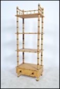 A good Victorian style decorative bamboo whatnot etagere bookcase. Of bamboo construction having