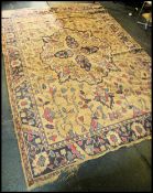 A large 20th century Oriental Persian carpet rug having central medallion with surrouding tree of