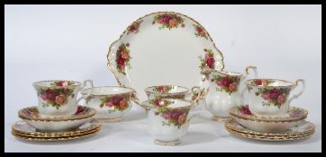 A mid 20th century bone China part tea service in The Country Roses pattern by Royal Albert