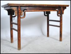 A 20th century large  Chinese alter / side table from the Shanxi province having a rectangular top