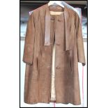 A vintage mid 20th century circa 1960's ladies leather / suede three quarter length jacket / coat