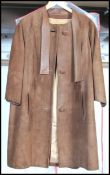 A vintage mid 20th century circa 1960's ladies leather / suede three quarter length jacket / coat