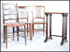 An Edwardian nest of two mahogany string inlaid side tables r
