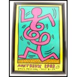 KEITH HARING. A good 17th MontreuxJazz Festival poster, 1983, silkscreen lithograph print with green