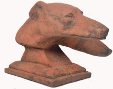 A 20th century large terracotta studio pottery diorama bust study of a pair of greyhounds being