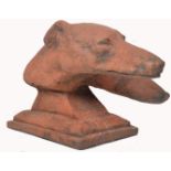 A 20th century large terracotta studio pottery diorama bust study of a pair of greyhounds being