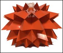 An exceptional Scandinavian 20th century ceiling lamp - light of space age form constructed of