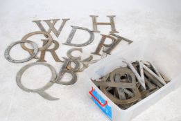 A large collection of 20th century vintage industrial shop advertising cast aluminium lettering,