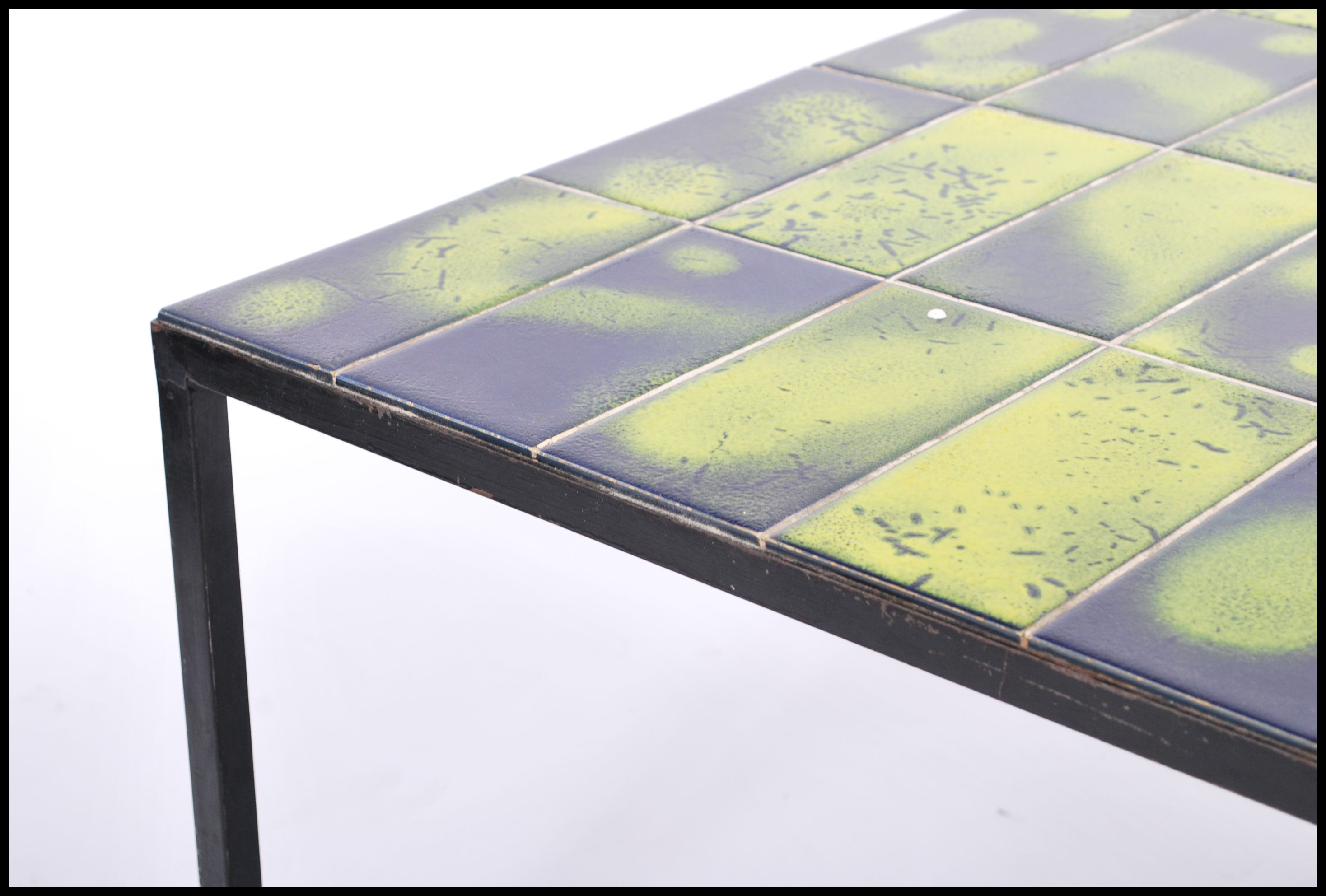 A superb 1970's / retro 20th century tile top square coffee / occasional  table. A large table - Image 5 of 5