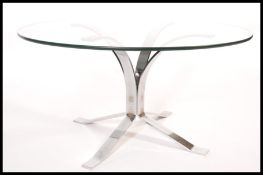 Merrow associates - A 20th century retro industrial large chromed metal and glass coffee table