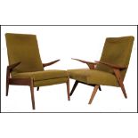 Greaves and Thomas - Lido range - A pair of mid century teak wood armchairs in the manner of