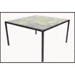 A superb 1970's / retro 20th century tile top square coffee / occasional  table. A large table