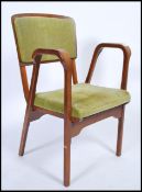 A mid century bentwood armchair in the manner of Robin Day for Hille Furniture. a-Frame style legs