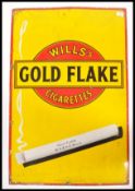 An original early 20th century Industrial advertising sign for Will's Gold Flake Cigarettes. Red