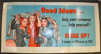 A mid century American advertising poster ' Good Ideas... Help Your Company... Help Yourself.