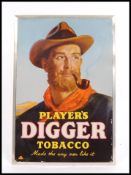 A rare mid century original counter top shop display stand sign for Players Digger Tobacco.