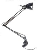 A vintage early 20th century Herbert Terry anglepoise lamp model 1209 in black colourway with