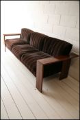 A rare 1970s 'Artona' dark wood sofa. Designed by Afra & Tobias Scarpa for Maxalto. With original