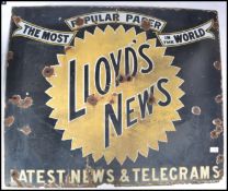 An original early 20th century enamel Industrial advertising sign for Lloyd's News - Latest News &