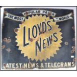 An original early 20th century enamel Industrial advertising sign for Lloyd's News - Latest News &