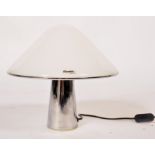 An original retro 20th century 1970's iGuzzini ' Baobob ' table lamp of mushroom form, the white