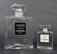 Two vintage 20th century Chanel advertising point of sale shop display perfume bottles - Coco Chanel