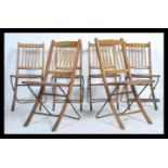 Davista - A set of 1920's early 20th century industrial oak folding chapel / hall chairs. The chairs