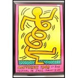 KEITH HARING. A good 17th Montreux Jazz Festival poster, 1983, silkscreen lithograph print with