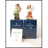 A pair of Royal Doulton Toby jugs Romany Male D7139 and Romany Female D7140, limited edition in