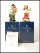 A pair of Royal Doulton Toby jugs Romany Male D7139 and Romany Female D7140, limited edition in