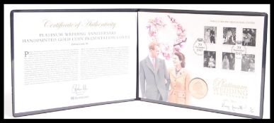 The Royal Mint Platinum Wedding Hand painted Gold