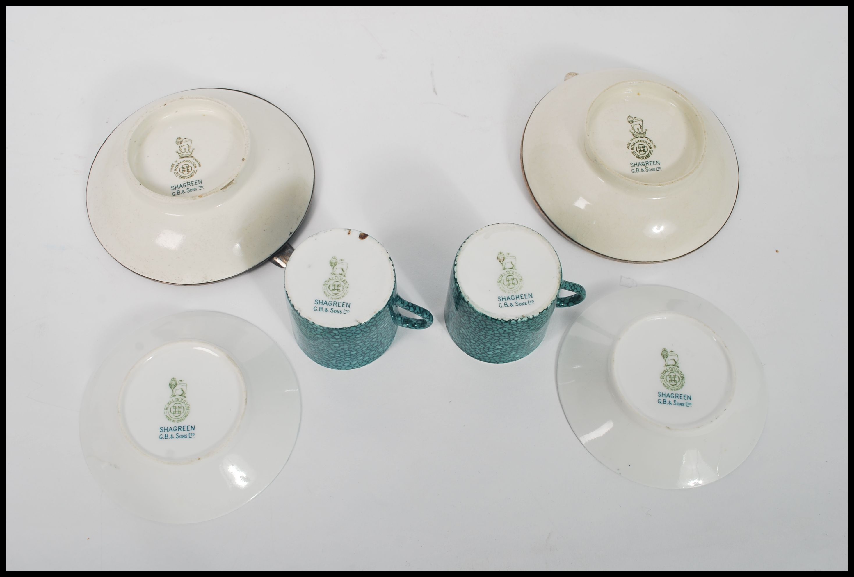 A group of Royal Doulton Shagreen pieces to includ - Image 3 of 6