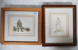 A pair of framed and glazed etchings by Victor G A