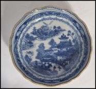 An 18th century Chinese blue and white ceramic sau