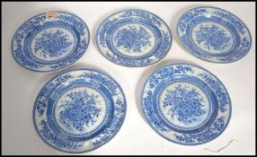 A set of five early 19th century pearlware pearl w