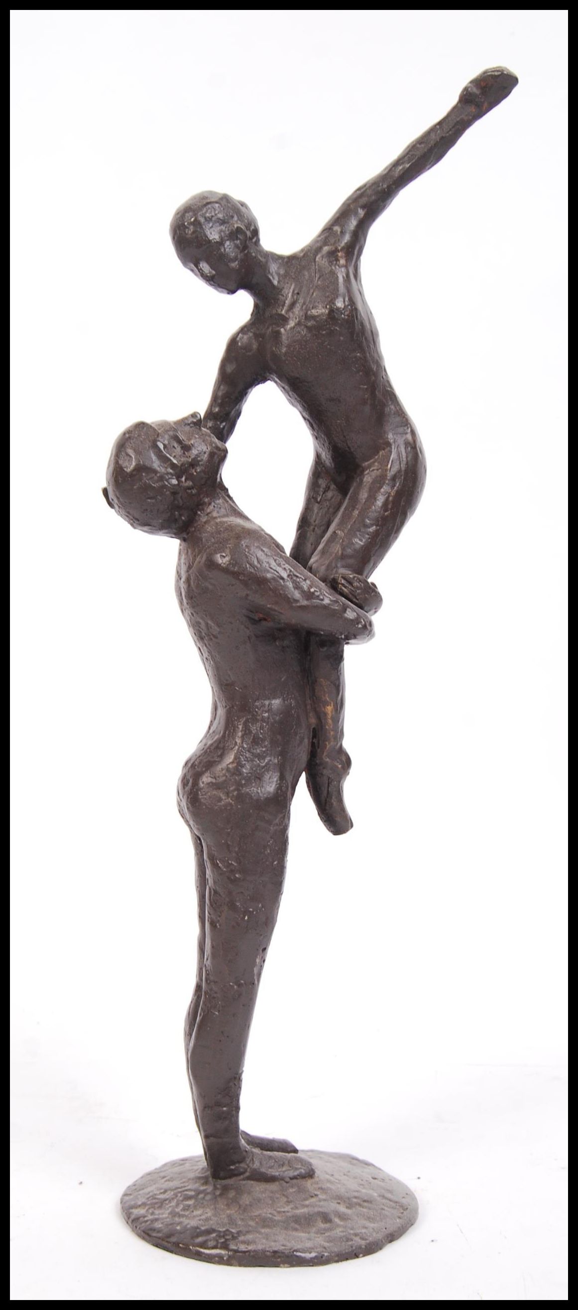 A vintage 20th century bronze statue figurine grou