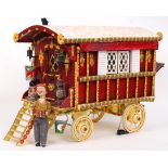 SUPERB VINTAGE DOLLS HOUSE ' GYPSY CARAVAN ' HAND BUILT MODEL