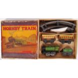 VINTAGE HORNBY 0 GAUGE CLOCKWORK PASSENGER TRAIN SET