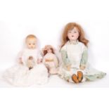 COLLECTION OF ANTIQUE BISQUE HEADED DOLLS