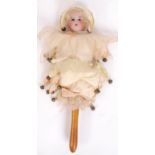 RARE ANTIQUE FRENCH SFBJ ' RATTLE ' TYPE BISQUE HEADED DOLL