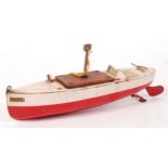 RARE 1930'S SUTCLIFFE MINX CLOCKWORK TINPLATE MODEL BOAT