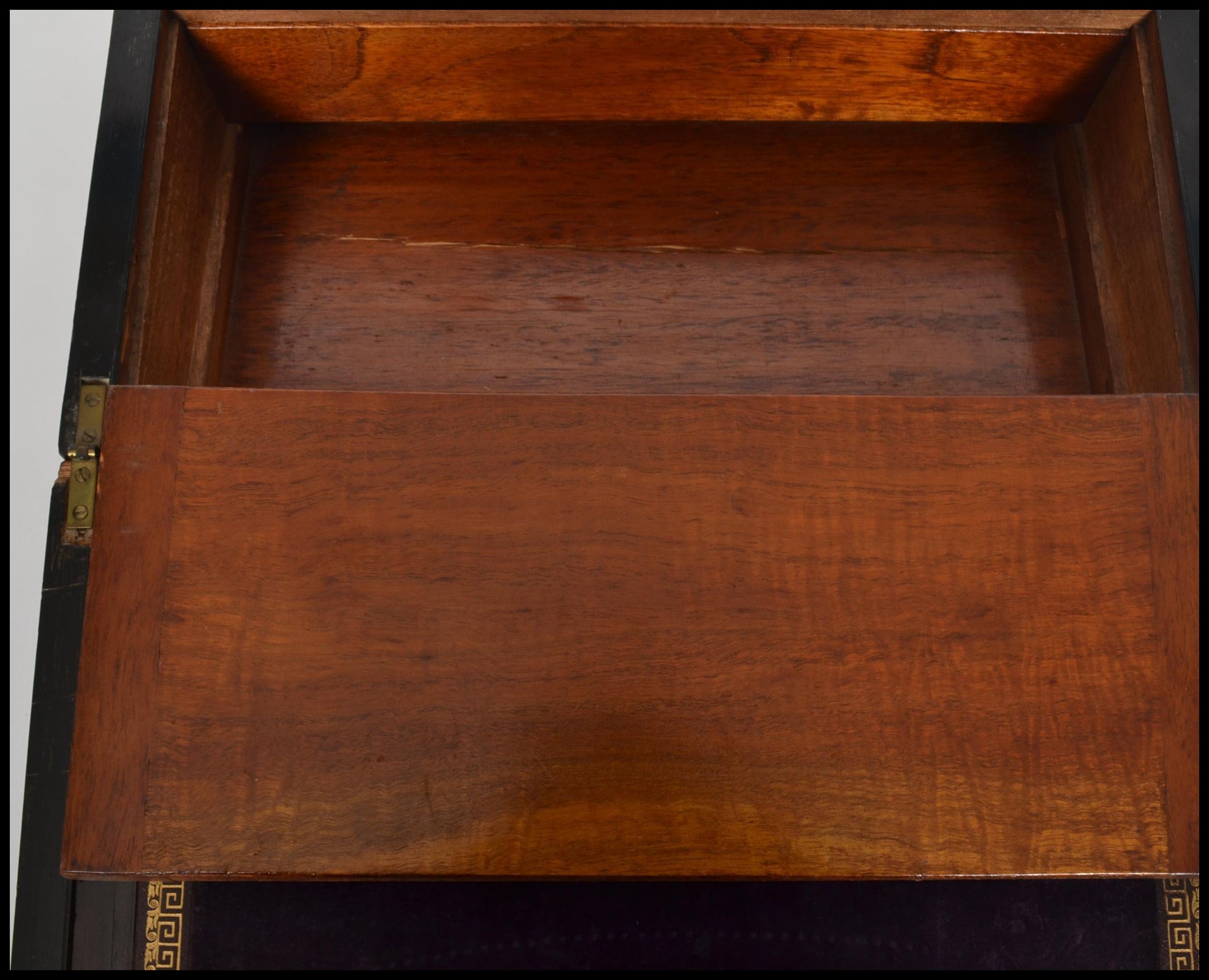 A 19th century walnut tunbridge inlaid dome top writing box. The inlaid tunbridge marquetry - Image 7 of 13