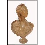 A believed early 19th century large terracotta bust study of a maiden in the manner of Augustin