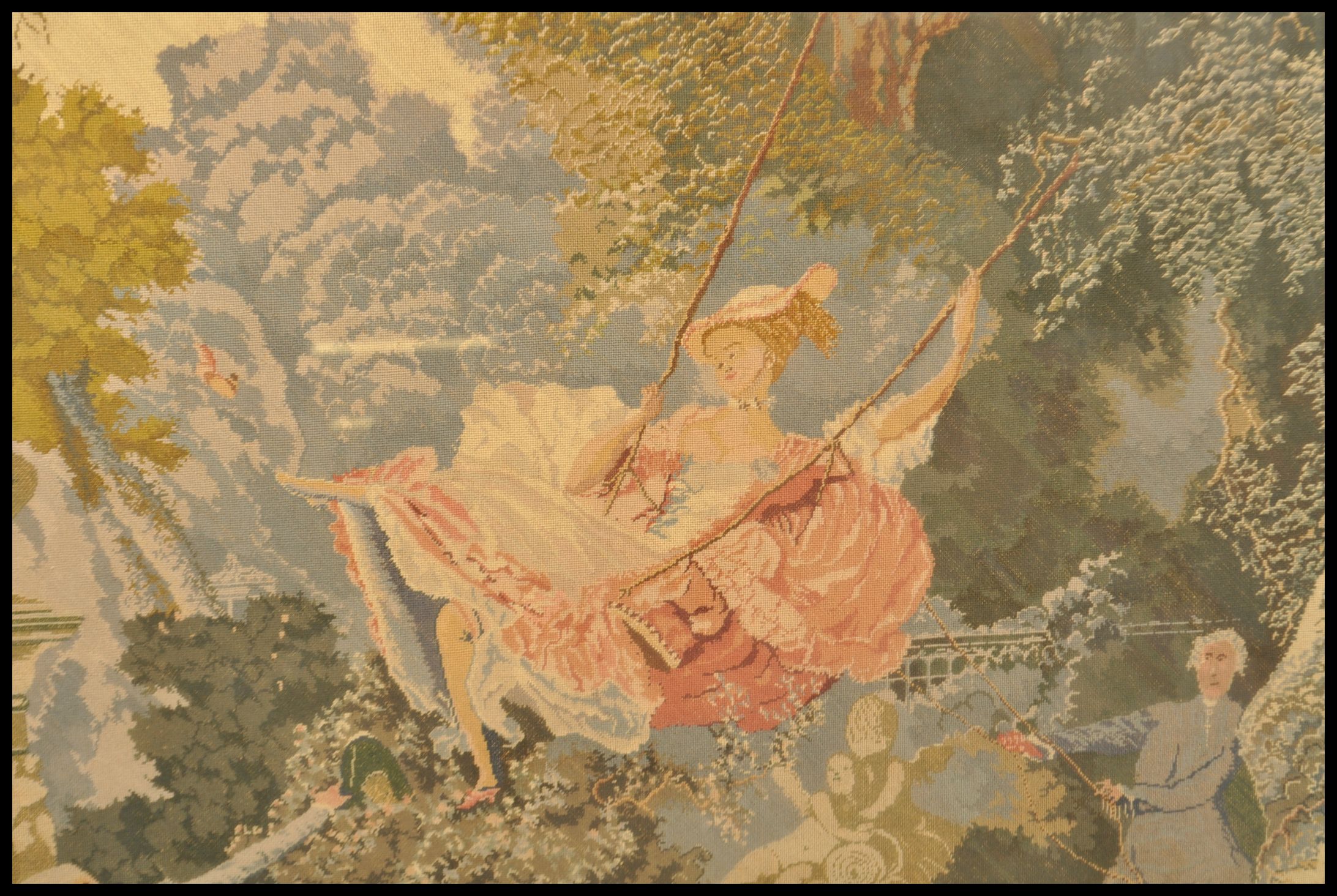 An impressive large 19th century tapestry - needlepoint framed panel in the manner of Jean-Honoré - Image 3 of 6