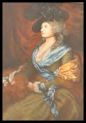 After Thomas Gainsborough (1727-1788) An oil on canvas portrait study of Sarah SIddons. Circa 19th /